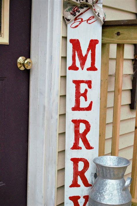 Be Merry DIY Christmas Wood Porch Sign Tutorial