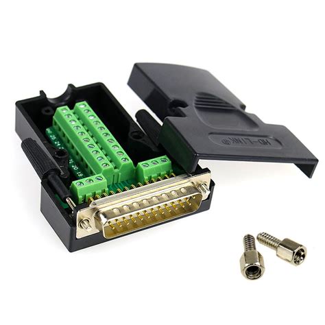 DB25 D Sub 25 Pin Connectors to Terminal Blocks Adapter with housing