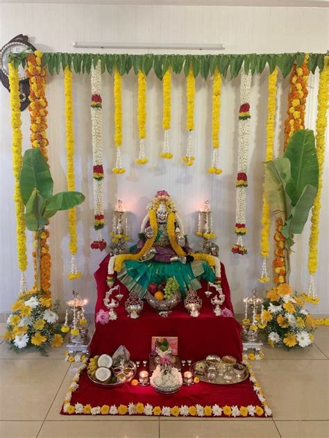 Pin by Shweta Bhat on Art | Mandir decoration, Home flower decor ...