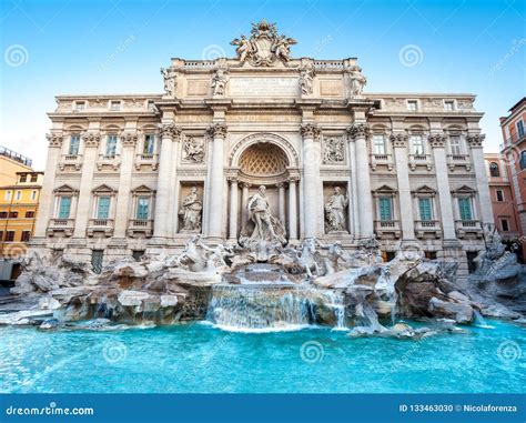 Trevi Fountain at Sunrise, Rome, Italy, Europe Stock Photo - Image of water, famous: 133463030