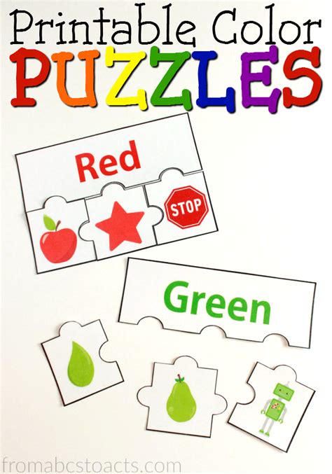 Fun Color Puzzles for Toddlers and Preschoolers