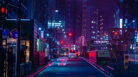 Wallpaper neon street road cars night city | Night city, Tokyo, Neon