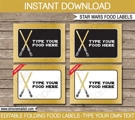 Star Wars Food Labels