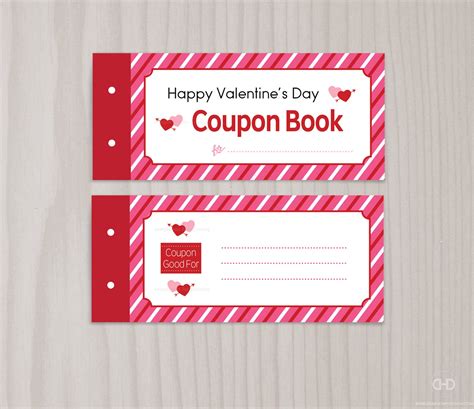 Blank Printable Valentine's Day Coupon Book Love Coupons