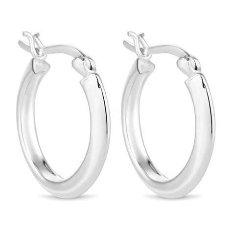 Simply Silver Sterling Silver 925 Thick Hoop Earring - Jewellery from ...