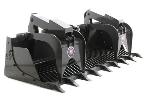 Skid Steer Rock Grapple Bucket 60" Wide With Teeth - Spartan Equipment