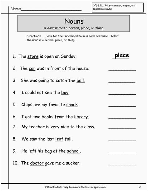 2nd Grade Proper Nouns Worksheet