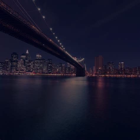City Night River View Nature Dark iPad Air Wallpapers Free Download
