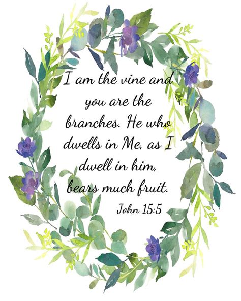 John 15:5, I Am the Vine, Bible Quote Instant Download, Printable Scripture, Christian Print ...