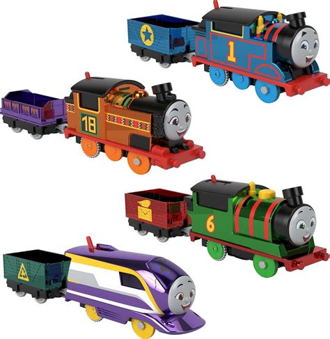 Buy Thomas & Friends Toy Train 4-Pack with Thomas Nia Percy & Kana Motorized Engines for ...