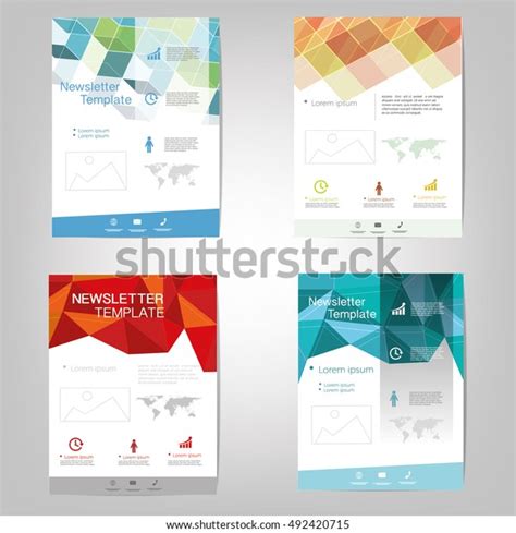 Vector Newsletter Design Templates Stock Vector (Royalty Free) 492420715