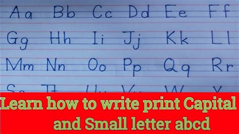 How to write print Capital and Small letter abcd|Handwriting for kids ...