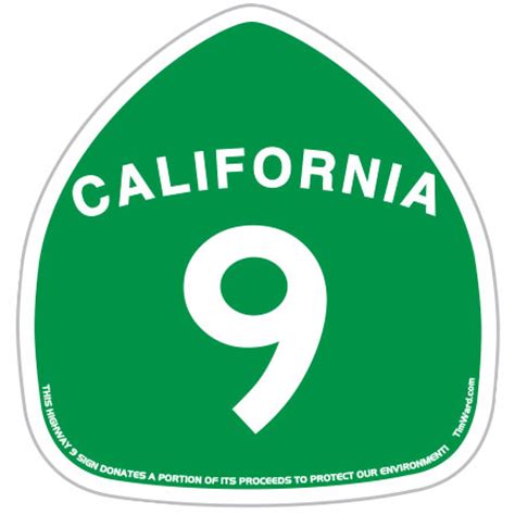 Decal Highway 9 (Green) California Sticker - by Tim Ward