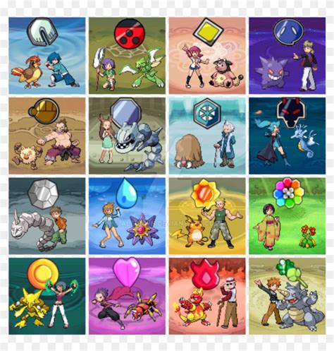 Pokemon Silver Gyms - Pokemon Soul Silver Gym Leaders, HD Png Download - 1024x1024(#4339015 ...