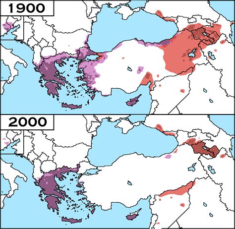 Armenians and Greeks in 1900 and 2000 Armenian History, Ancient History, Language Map ...