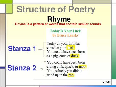 Types Of Poem Structures