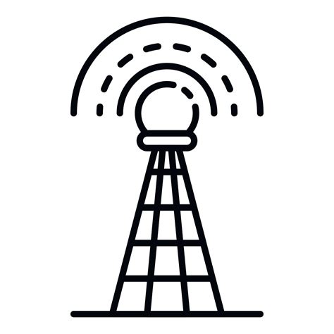 Signal tower icon, outline style 15911725 Vector Art at Vecteezy