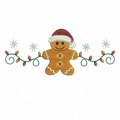 Gingerbread Border | Border embroidery designs, Machine embroidery designs, Machine embroidery