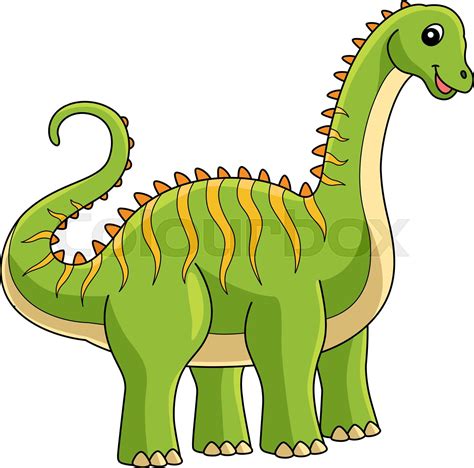 Diplodocus Dinosaur Cartoon Colored Clipart | Stock vector | Colourbox