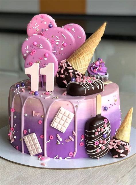 39 Cake design Ideas 2021 : Pink and Purple Ombre Cake for 11st ...