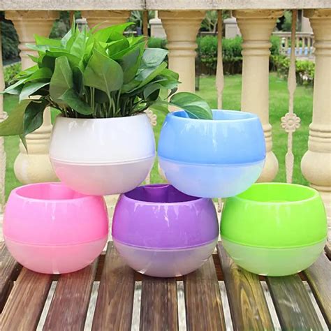 Gardening Flower Pots Creative Wall Lazy Flower Pots New Color Plastic ...