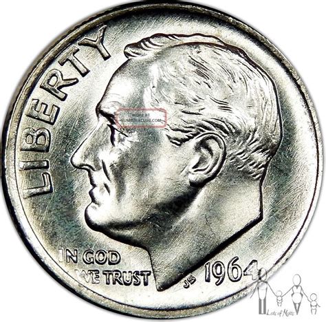 1964 (p) Gem Bu Unc Roosevelt Silver Dime 10c Us Coin A58