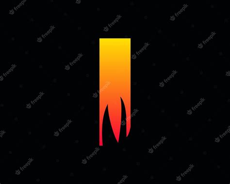 Premium Vector | I letter flame logo design fire logo