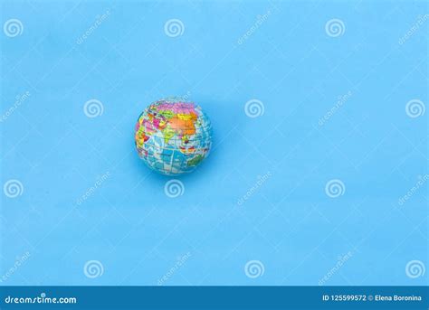 Globe on a Blue Background, Equator Eurasia, Asia, India, China, Australia, Indonesia, Ocean ...