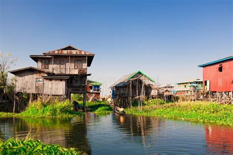 Myanmar. Landscape. Inle Lake. Village Stock Image - Image of fresh ...