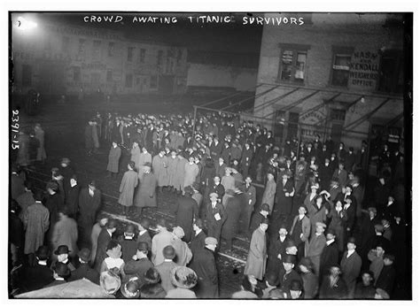 Crowd Awaiting Titanic Survivors Photo related to the disaster of the RMS TITANIC, which struck ...