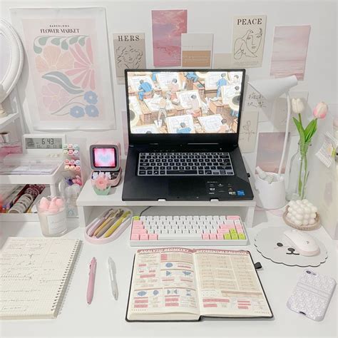 Aesthetic study desk | Study desk decor, Desk makeover, Study room decor