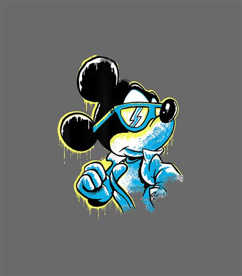 Disney Mickey Mouse Icy Cool Paint Drip Digital Art by Black - Fine Art ...