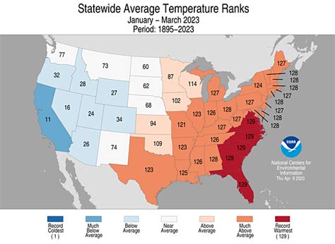 Warmest Jan-March on record for most of the Southeast in 2023 | Climate ...