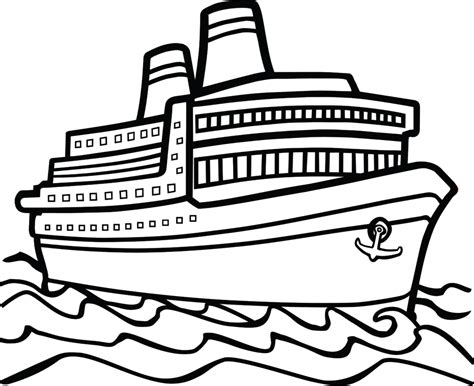 Ferry Boat Black And White Clipart