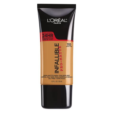 L'Oreal Paris Infallible Pro-Matte Blendable Foundation, Oil Free, 110 Creme Cafe, 1 fl. oz ...