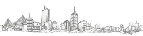 boston skyline drawing | mural | Pinterest | Boston skyline, Drawings ...