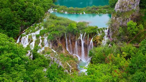 Croatia Plitvice Lakes National Park And Waterfall Around Nature ...