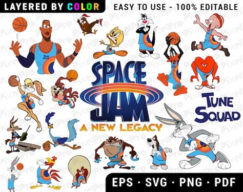 SPACE JAM 2 Tune Squad Eps Png Pdf Svg Clipart Instant | Etsy