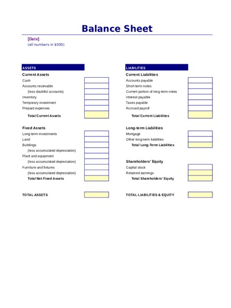 Fillable balance sheet: Fill out & sign online | DocHub