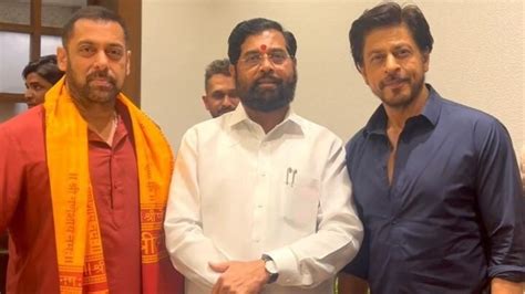 Salman Khan, Shah Rukh Khan visit Eknath Shinde's home for Ganpati darshan | Bollywood ...