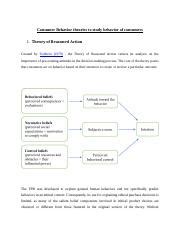 Consumer Behavior theories to study behavior of consumers.docx ...