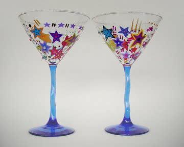 The MARTINI DIVA: Hand Painted MARTINI GLASSES