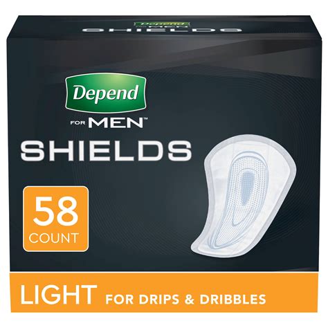 Depend Incontinence Shields, Pads for Men, Light Absorbency, 58 Count - Walmart.com - Walmart.com