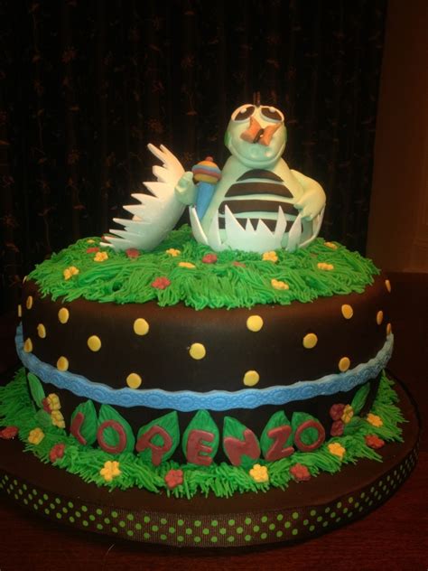 Dino Baby Shower Cake - CakeCentral.com