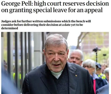 George Pell: high court reserves decision on granting special leave for an appeal - The Reckoning