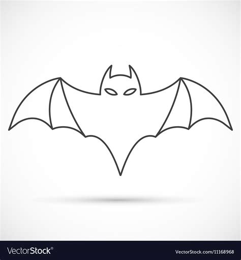 Bat outline icon Royalty Free Vector Image - VectorStock