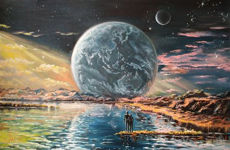 Art Commission Painting on Canvas Oil Painting Space Painting - Etsy