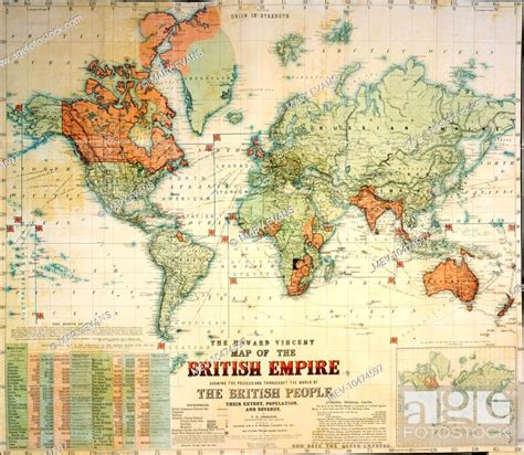 The Howard Vincent map of the British Empire, 1897, Stock Photo, Picture And Rights Managed ...