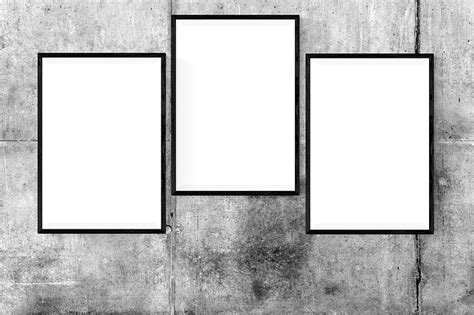 Royalty-Free photo: Three rectangular white frames | PickPik