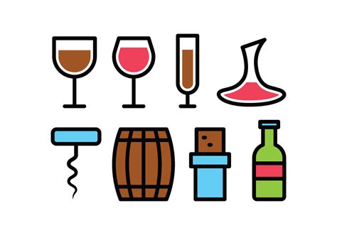 Wine Icon Set 157603 Vector Art at Vecteezy